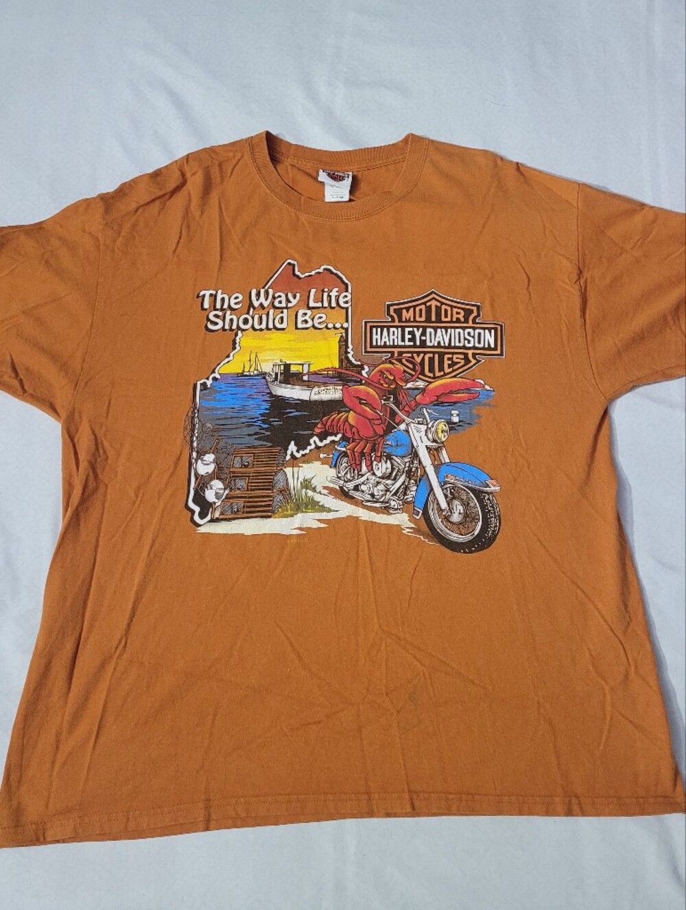 Harley-Davidson Men's Orange Maine Graphic T-Shirt